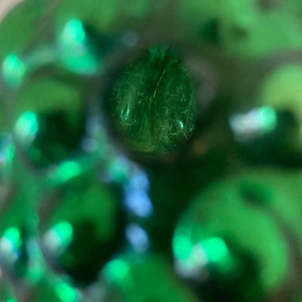 Antique German 3” Kugel Green Grapes Cluster Christmas Ornament Heavy Flaw - Picture 3 of 7